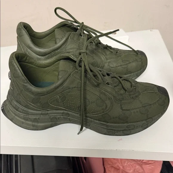 Gucci Dark Green Athletic Shoes - Picture 1 of 12